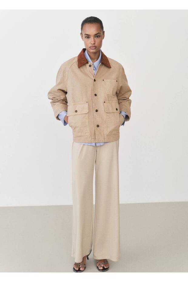 Kontrast yakalı denim parka - 2