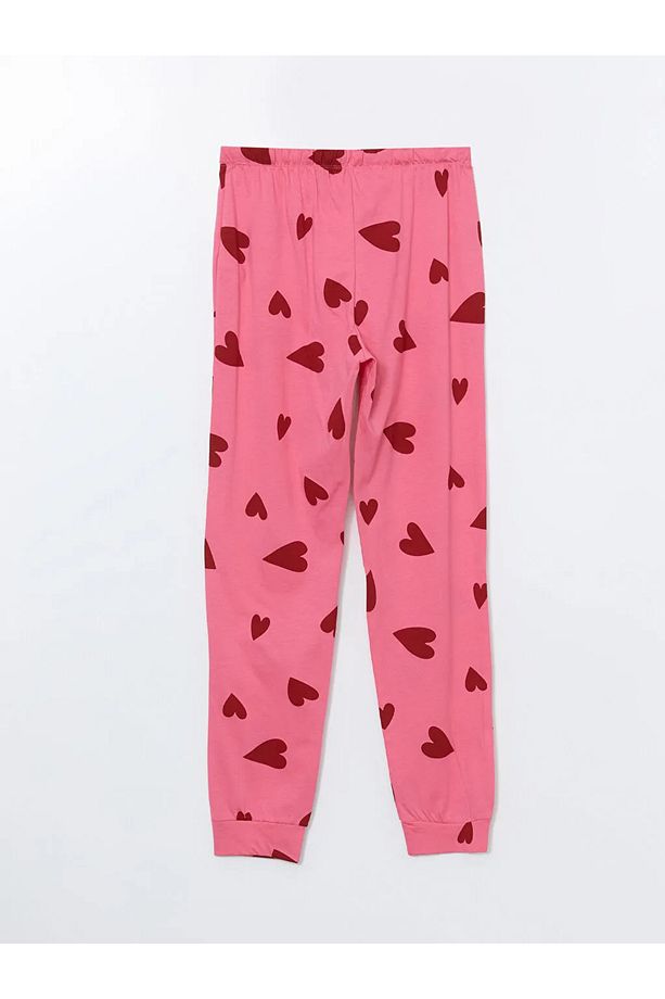 LCW DREAM Pembe Beli Lastikli Desenli Kadın Jogger Pijama Alt T T - 6