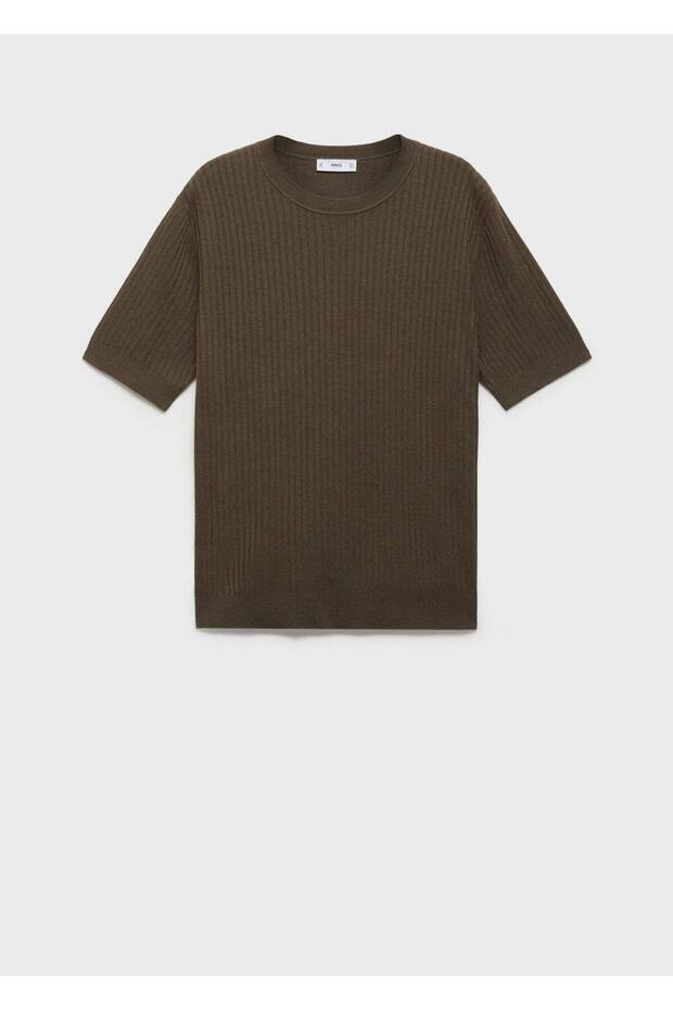 Çizgili dokuma tişört - 3