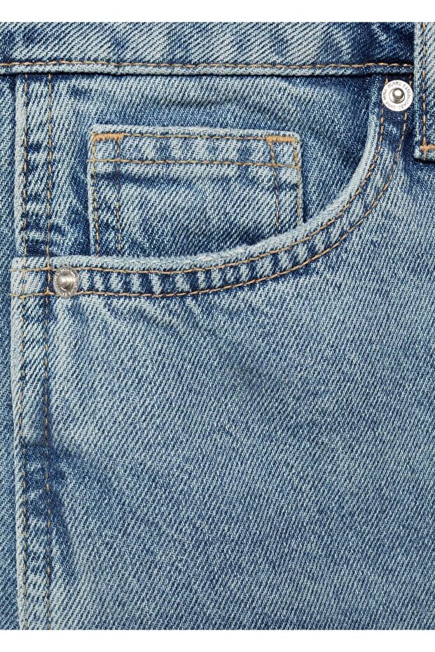 Yüksek belli balon jean pantolon - 8