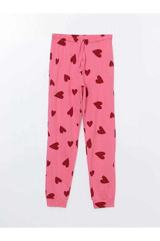 LCW DREAM Pembe Beli Lastikli Desenli Kadın Jogger Pijama Alt T T - 5