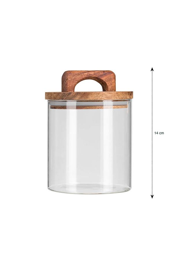 LCW HOME Renksiz Ahşap Kapaklı Cam Saklama Kabı 750 Ml - 5