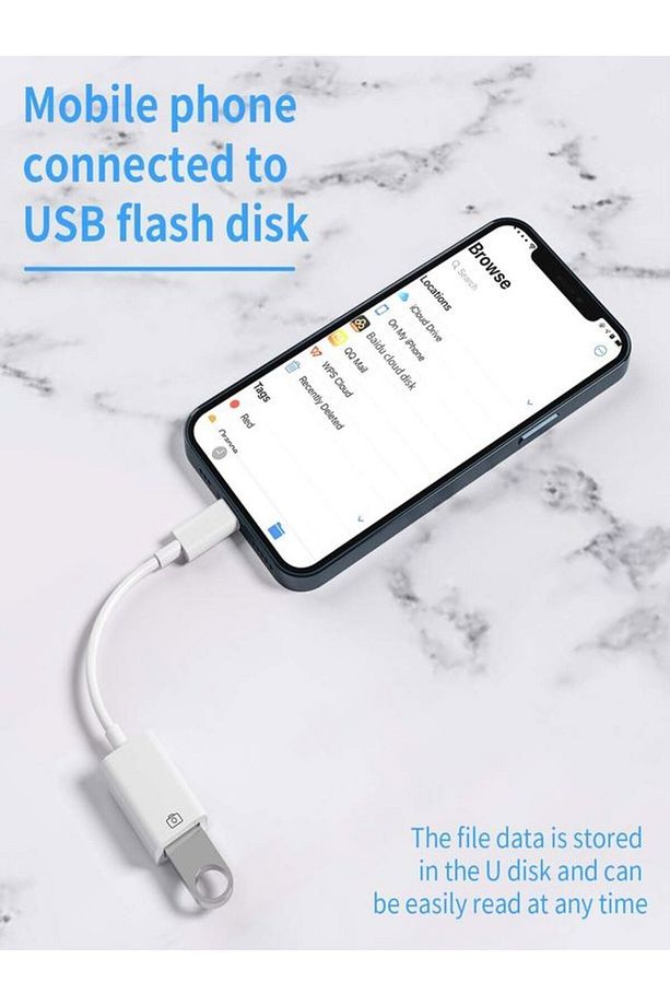 Lightning To Usb Çevirici Otg Usb Kamera Adaptörü İos 13 Üzeri Dönüştürücü - 8