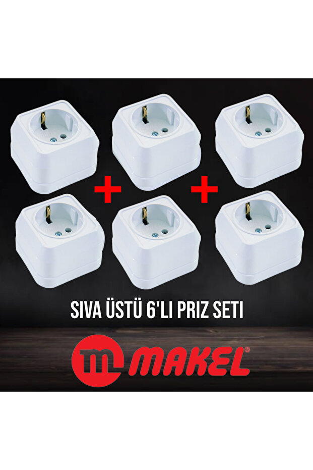 Sıva Üstü Priz 6'lı Set - 1
