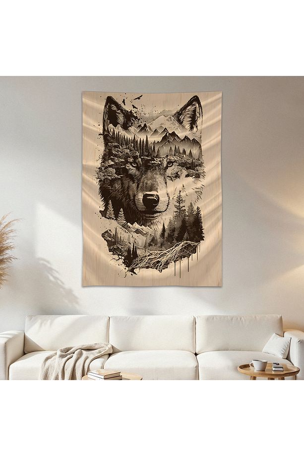 Kurt Duvar Örtüsü Duvar Halısı Birinci Kalite Saten Kumaş Poster - 1