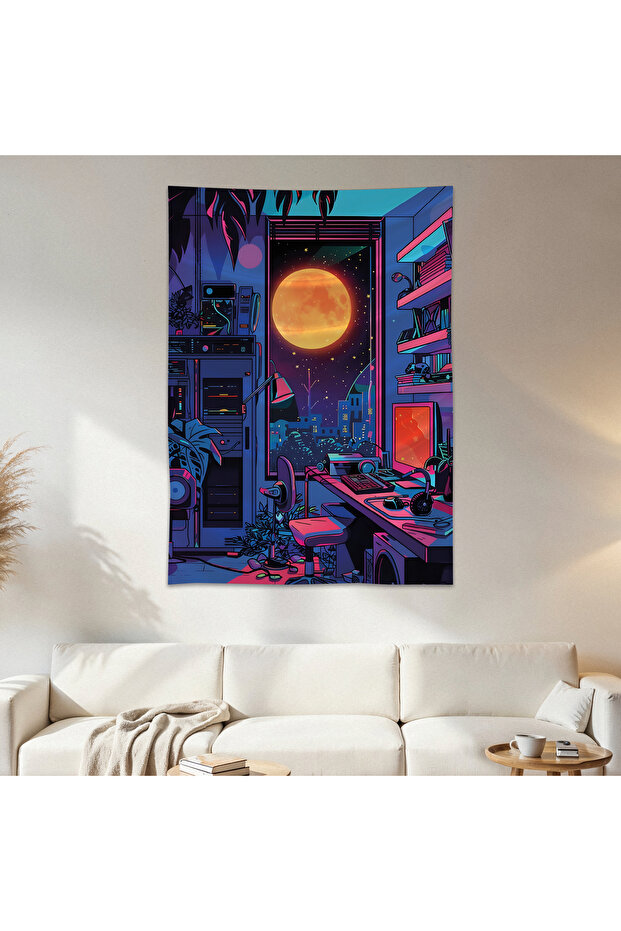 The Playroom Vintage Wall Cloth Wall Tapestry First Quality Satin Fabric Poster