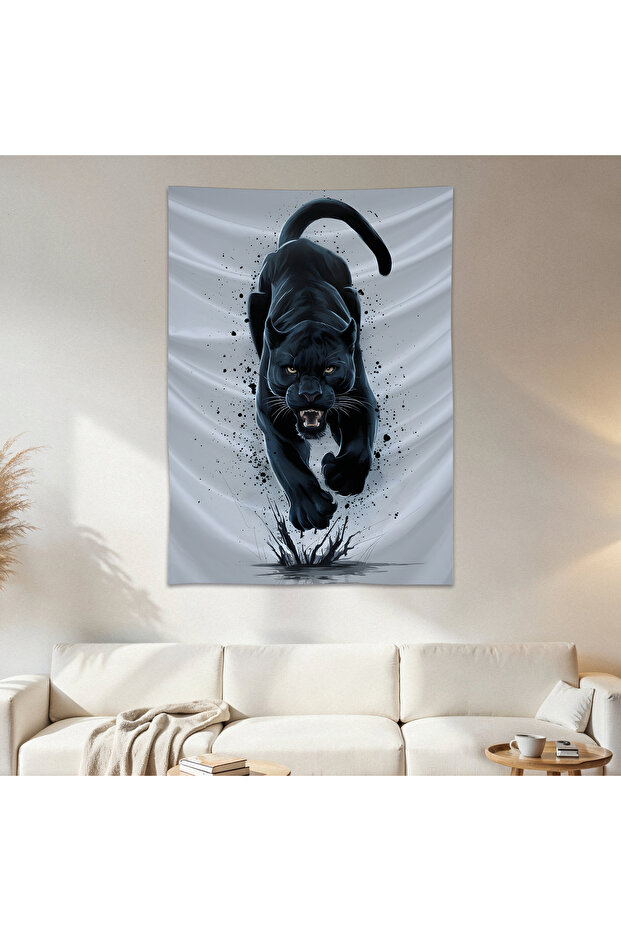 Black Panther Wall Drape Wall Tapestry First Quality Satin Fabric Poster