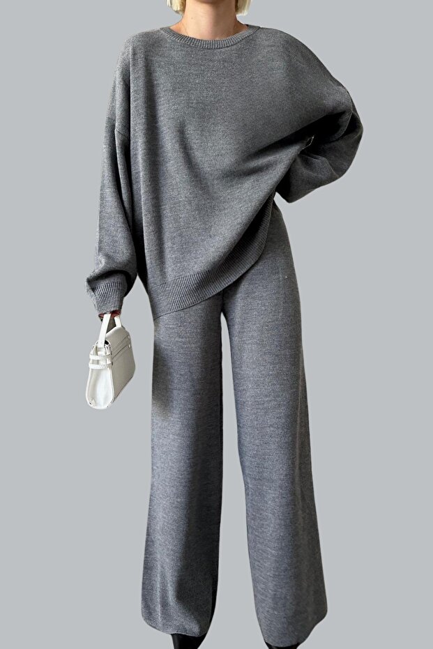 المرأة الصلبة أسفل أعلى البلوز السراويل الأساسية مجموعة التريكو المزدوج - 3