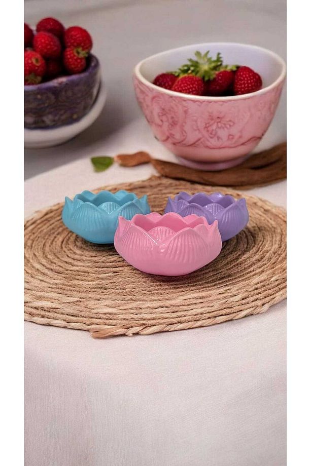 Rustik Lotus Bohem  Sunumluk Çerezlik Lokumluk Ve Mumluk  (3lü Set) - 4