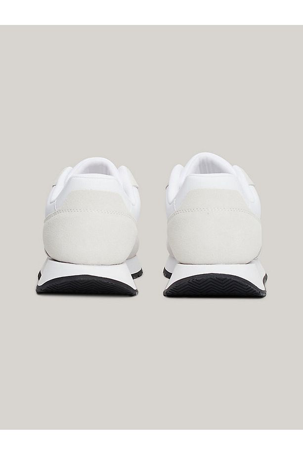 Erkek Marka Logolu Süet Üst Kısımlı Geri Dönüştürülmüş Polyster Astarlı Kauçuk Tabanlı Beyaz Sneaker - 4