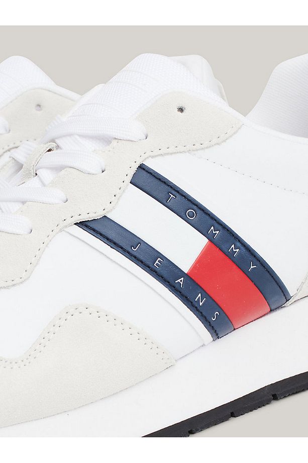 Erkek Marka Logolu Süet Üst Kısımlı Geri Dönüştürülmüş Polyster Astarlı Kauçuk Tabanlı Beyaz Sneaker - 6