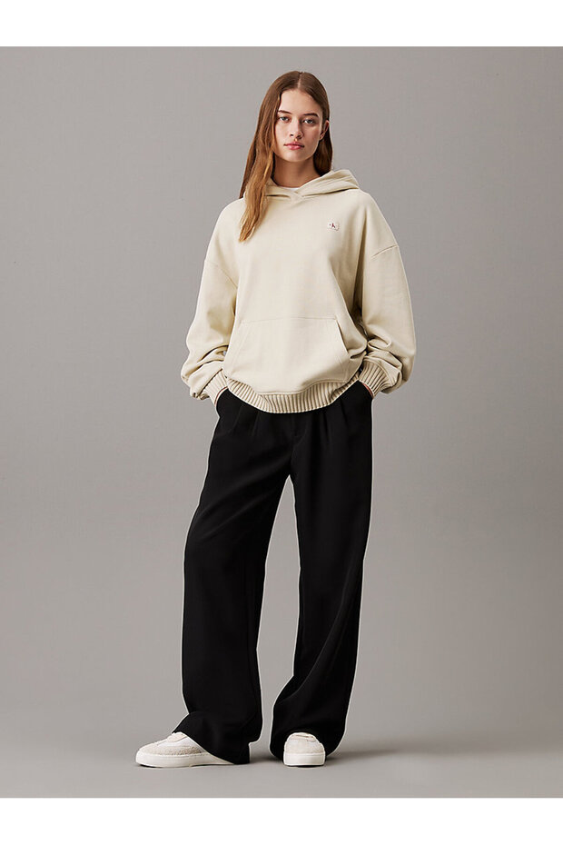 Kadın Woven Label Peached Sweatshirt - 4