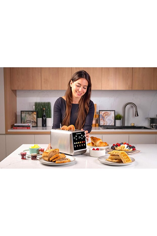 Toasti Digital Toaster - 2-Slice with Intuitive Touch-screen Display, 6 Shade Settings, Silver, 850W - 6