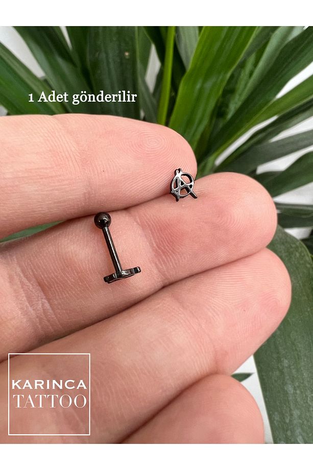 Anarşi Sons Of Anarchy Düz Çubuk Kulak Forward Helix Flat Conch Dudak Burun Daith Tragus Piercing - 4