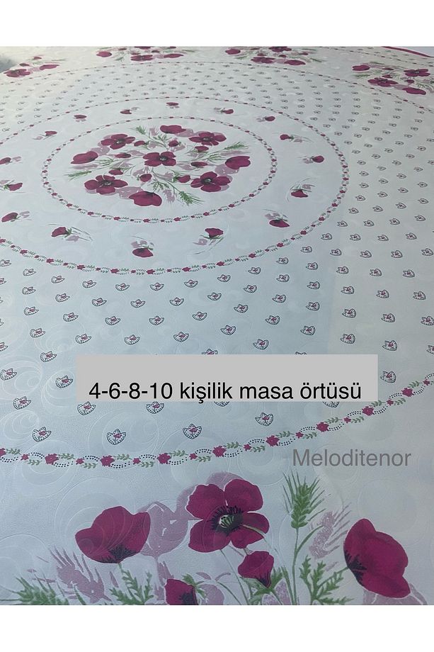 155 Cm Büyük Yuvarlak Astarlı Pvc Muşamba Masa Örtüsü - 1