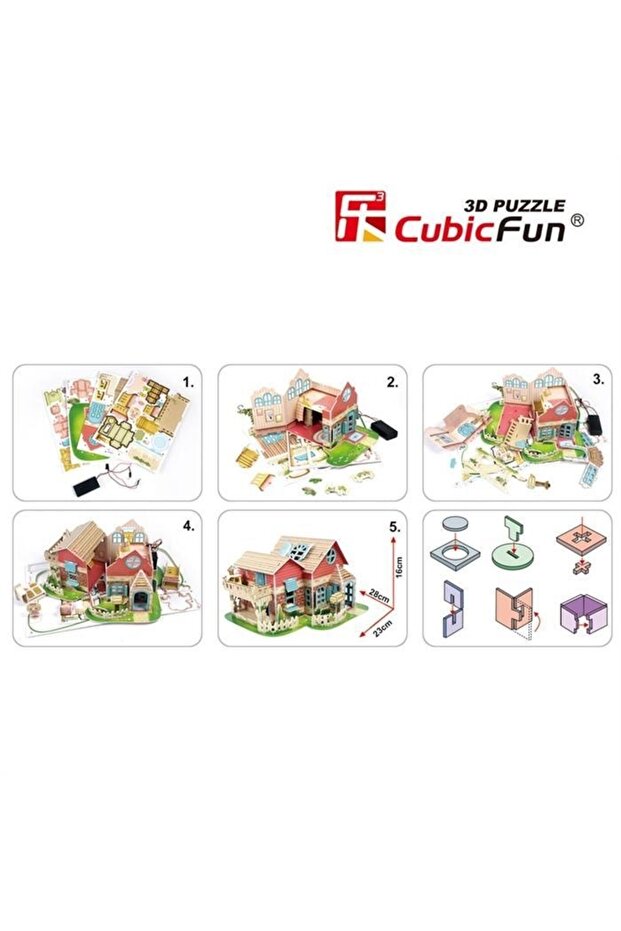 3d 84 Parça Puzzle Sevimli Villa Bebek Evi - 3