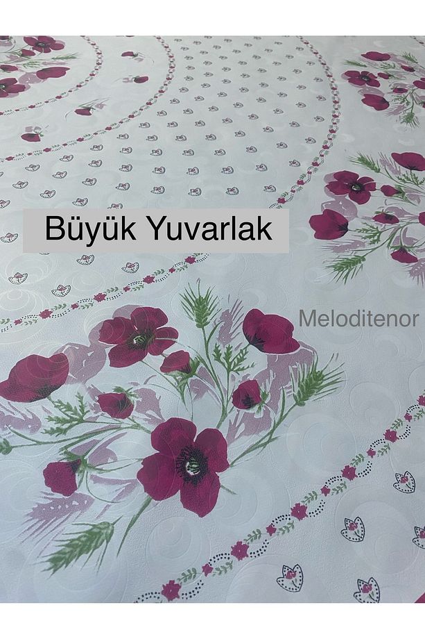 155 Cm Büyük Yuvarlak Astarlı Pvc Muşamba Masa Örtüsü - 2