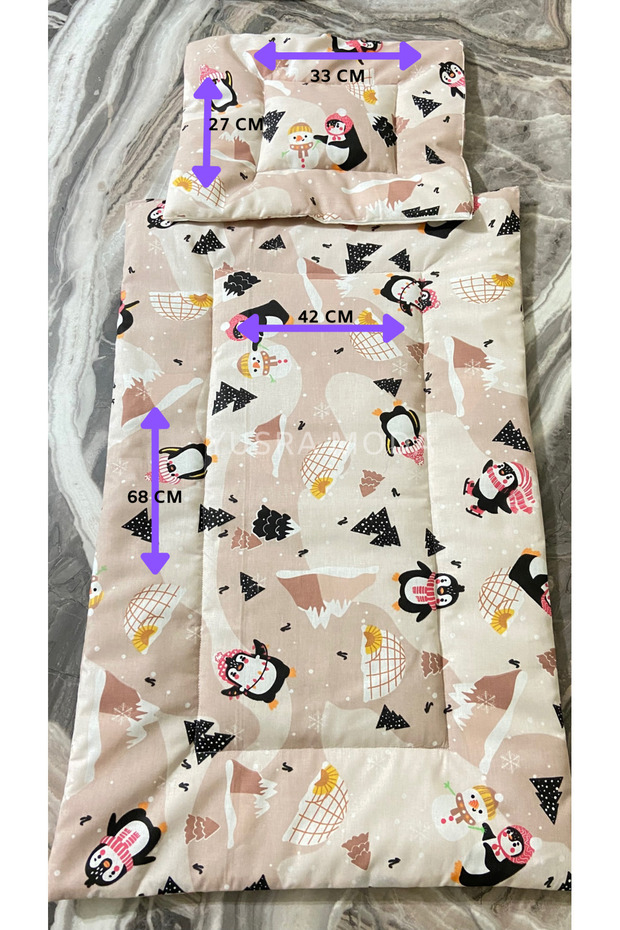 بساط تغيير/عربة أطفال قابل للطي بنمط البطريق - 1