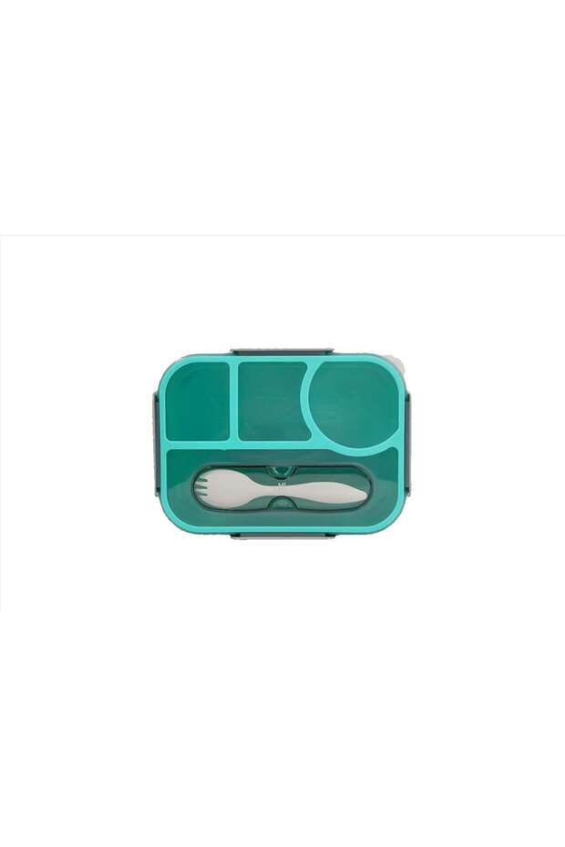 1100 ml Individually Sealed Four-Compartment Lunch Box with Tableware - Perfect for Versatile Meals - 1