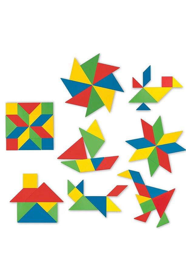 Sadece Tangram 125 Parça Ahşap Tangram - Eğitici Ahşap Puzzle - Eğitici Oyuncak - 1