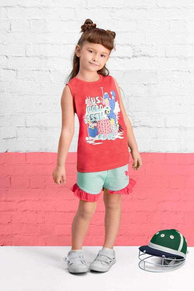 Us Polo Girls Waiter Shorts Set