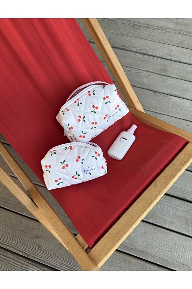 حقيبة مكياج بنمط الكرز - حجم صغير - 2