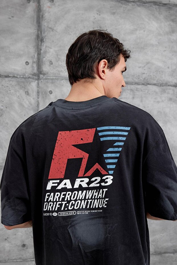 Μαύρο μπλουζάκι Farfrom Written Oversize - 4