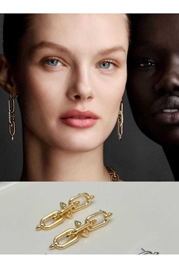 Çelik gold dupp küpe - 1