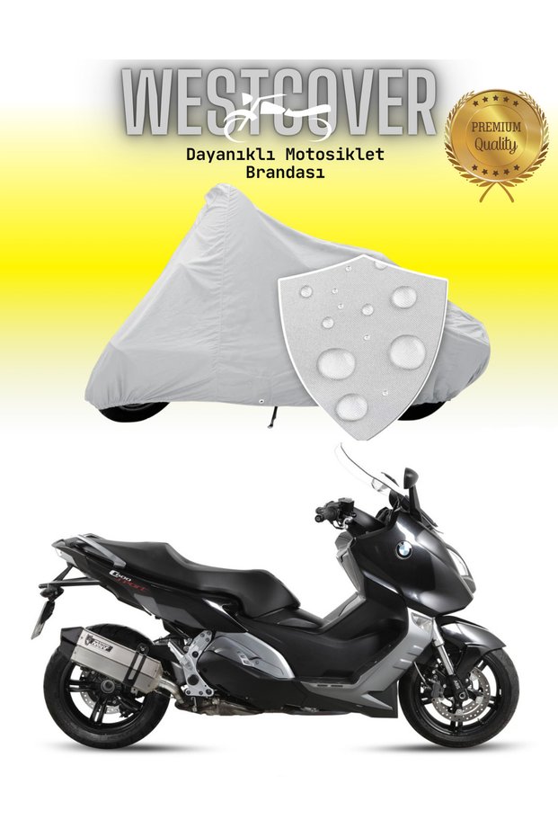 Bmw C 600 Sport Rear Bag Compatible Motorcycle Tarpaulin, Cover Gray