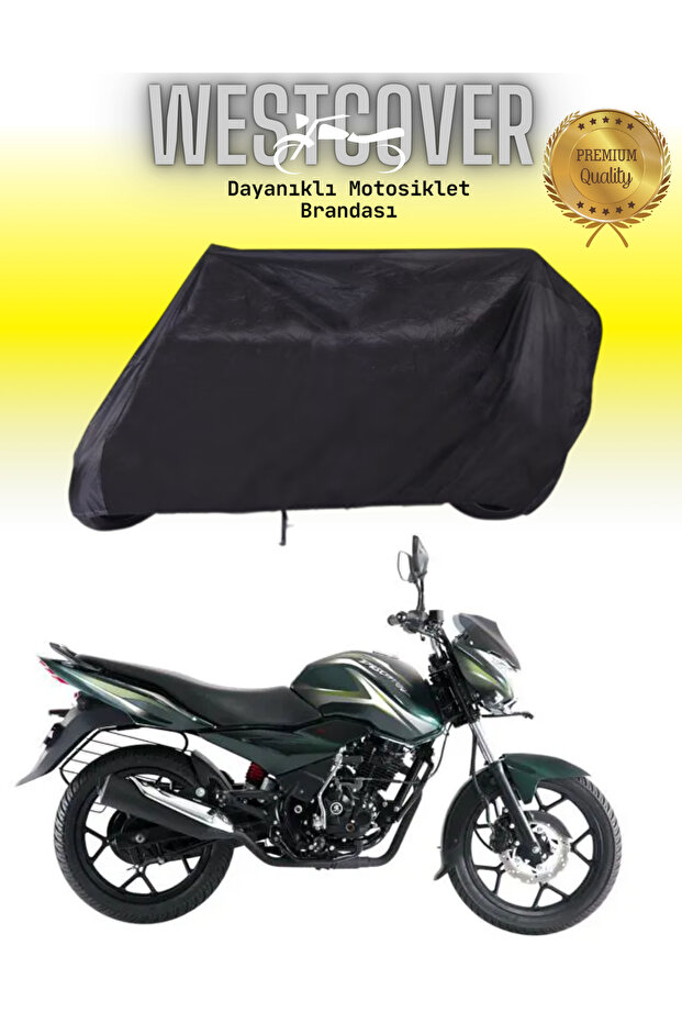 Bajaj Discover 150 S Rear Bag Compatible Black Motorcycle Tarpaulin, Cover