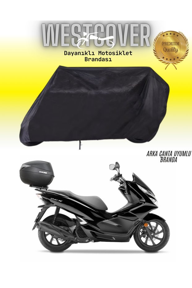 Honda Pcx150 Rear Bag Compatible Black Motorcycle Tarpaulin, Cover