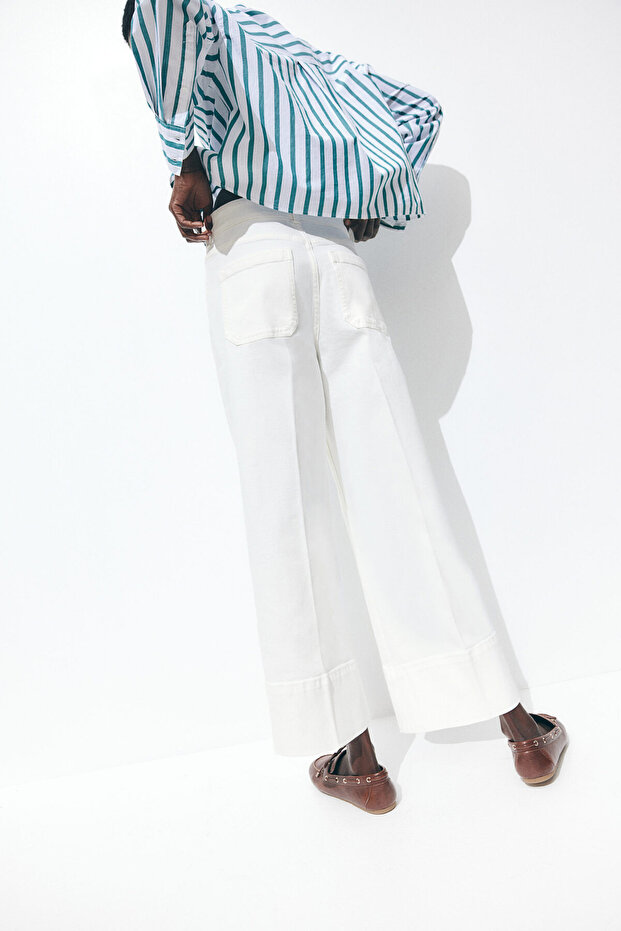 Wide High Cropped Jeans - 5