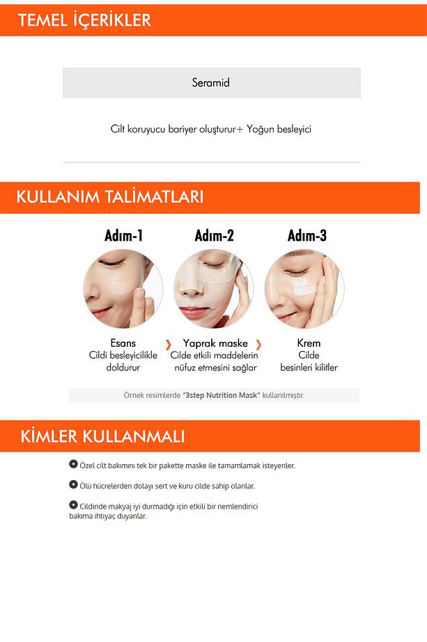 3 Aşamalı Yoğun Besleyici Maske 3 Step Nutrition Mask - 3
