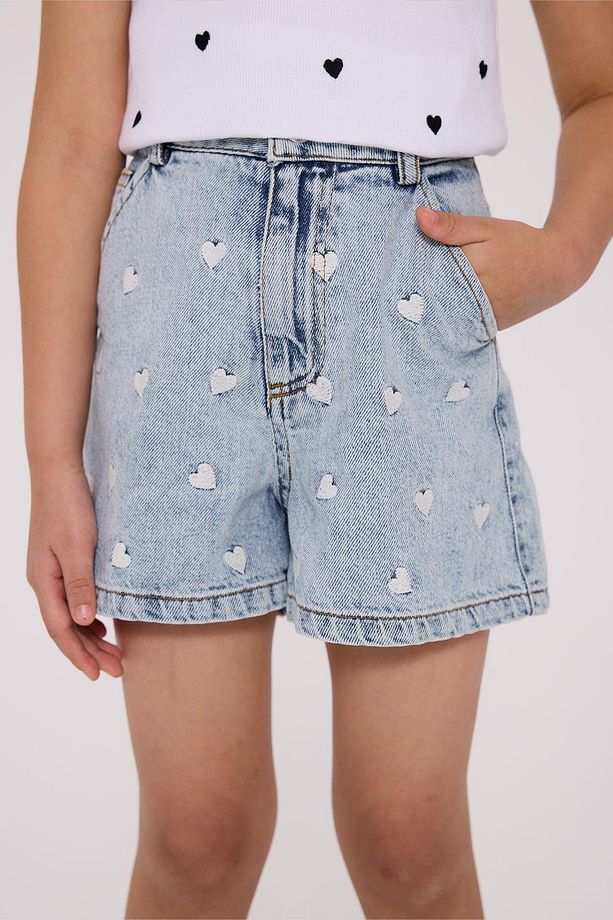 BG Store Kız Çocuk Denim Şort - 4