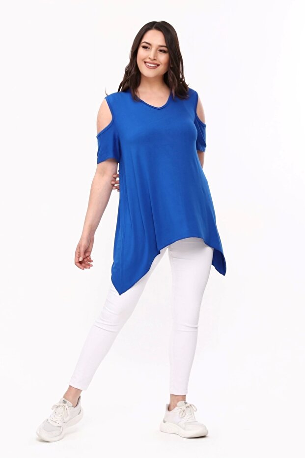 Bluză asimetrică cu umeri - 2