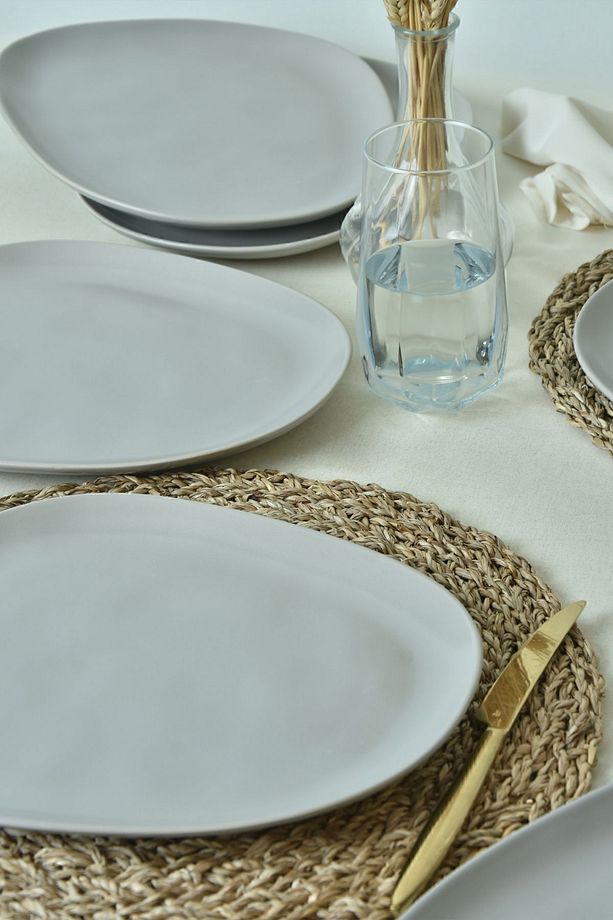 Mat Gri Tetra Servis Tabağı 30 Cm 6 Adet 995 - 3