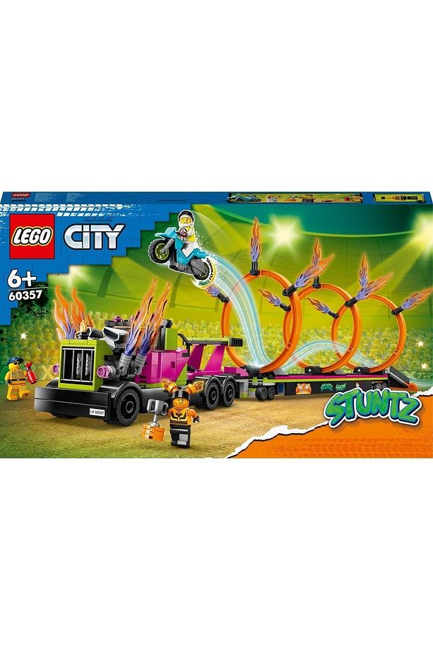 ® City Gösteri Kamyonu ve Ateş Çemberi Yarışması 60357 - Yaratıcı Oyuncak Yapım Seti (479 Parça) - 4