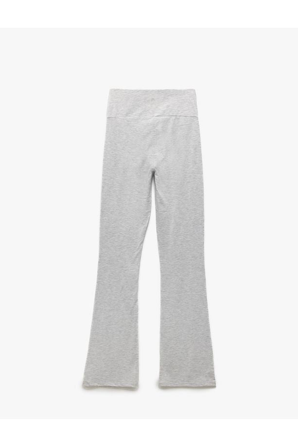 Yüksek Bel Slim Fit Ispanyol Paça Eşofman Altı - 4