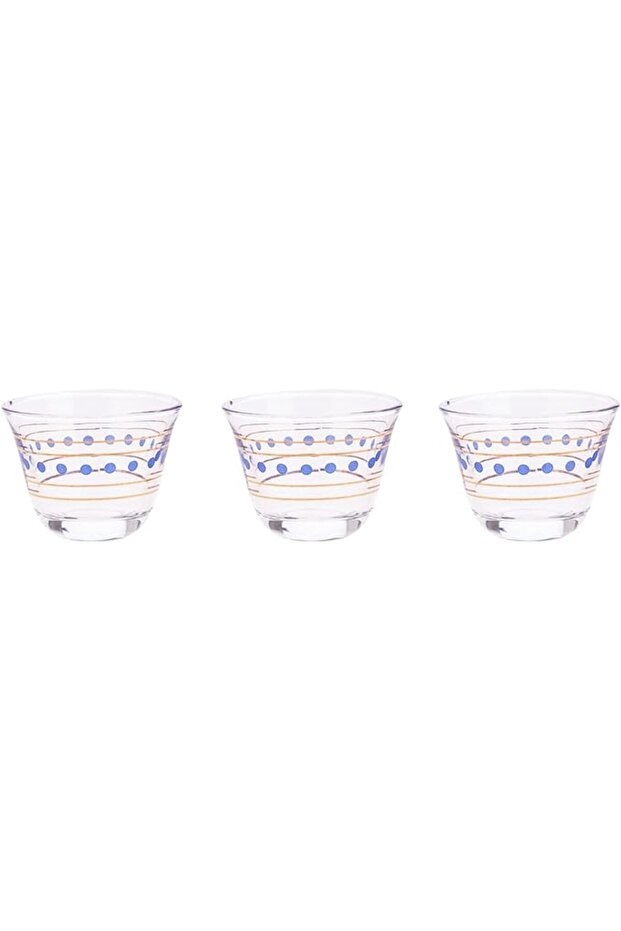 Cawa Cup 3Pcs L(6CM) XW(6CM) XH(5CM) Clear, blue, golden