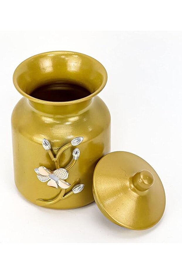 Cookie & Candy Jar (11x14cm) with Lid –Rustic Storage for Treats, Flour, Tea & Snacks