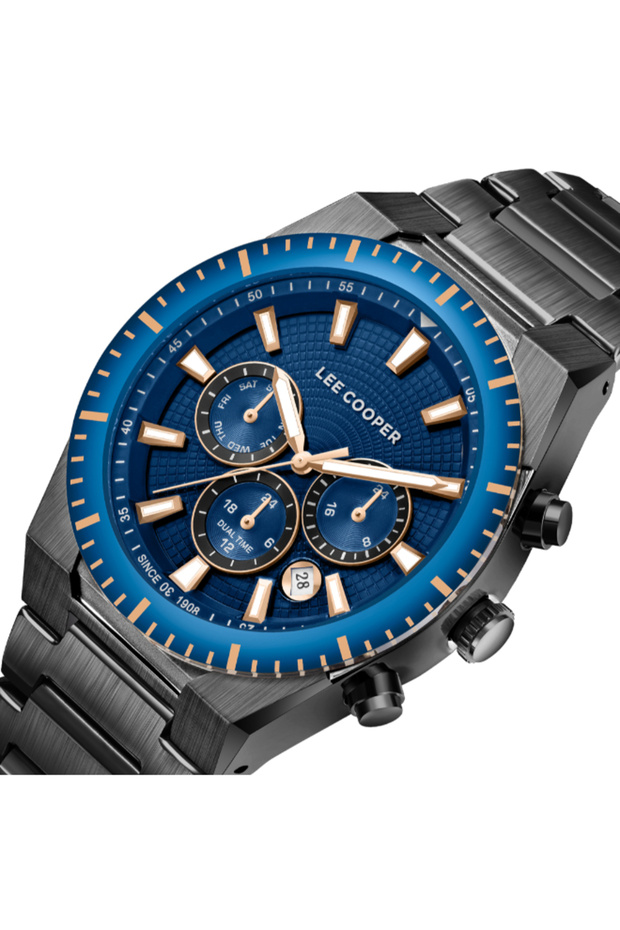 ساعة رجالية متعددة الوظائف بمينا زرقاء داكنة - LC08100.090 - 5