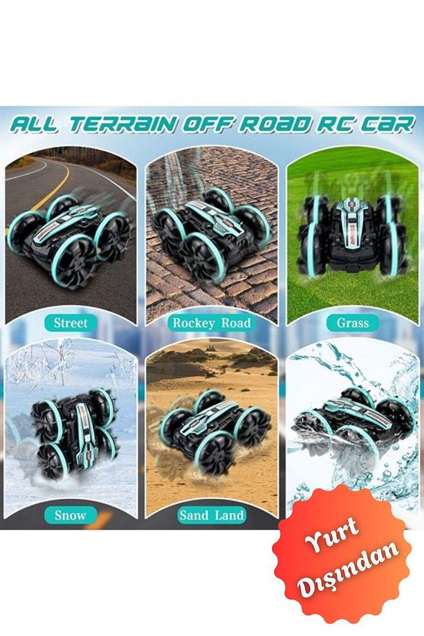Hareket Kontrollü Rc Araba - 2.4 Ghz, Karada Ve Suda Kullanım, Mavi (YURT DIŞINDAN) - 3