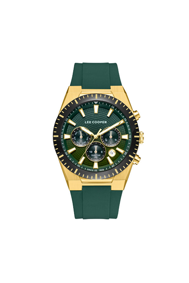 ساعة رجالية متعددة الوظائف بمينا خضراء داكنة - LC08088.177 - 1