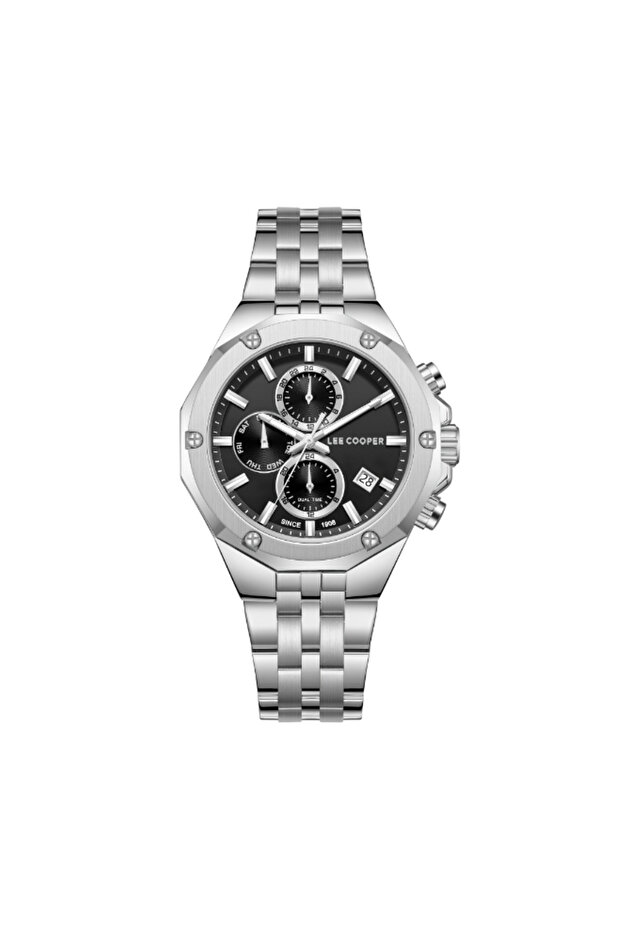 LC08104.350 Men Multi Function Display Watch & Metal Strap Silver