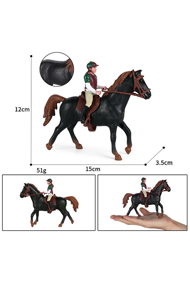black 1Set Simulation Animals Horse racing Models Action Toy Figures Solid Collection Model Miniatur