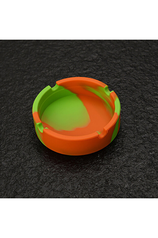 green Portable Fluorescent Luminous Ashtray Anti-Scalding Cigarette Holder Eco-Friendly Soft Round S