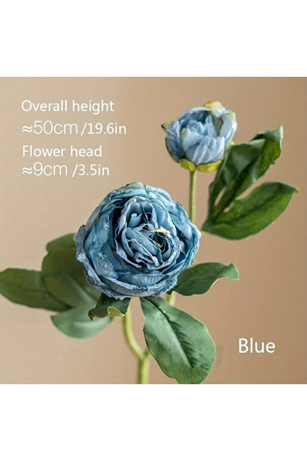 Blue B Peony Simulation Flowers, Home And Living Room Artificial Flower Decorations, Dining Table Dr