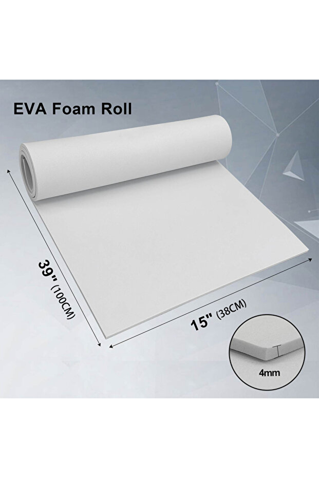 White-Thickness 4mm EVA Foam Roll Sponge Paper 2mm-10mm Thick 39"x15" DIY Cosplay Foam Sheet Pliab