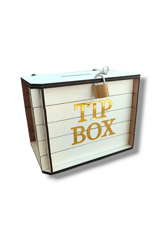 Kumbara - Parabox Ahşap Tip Box (BEYAZ) - 1