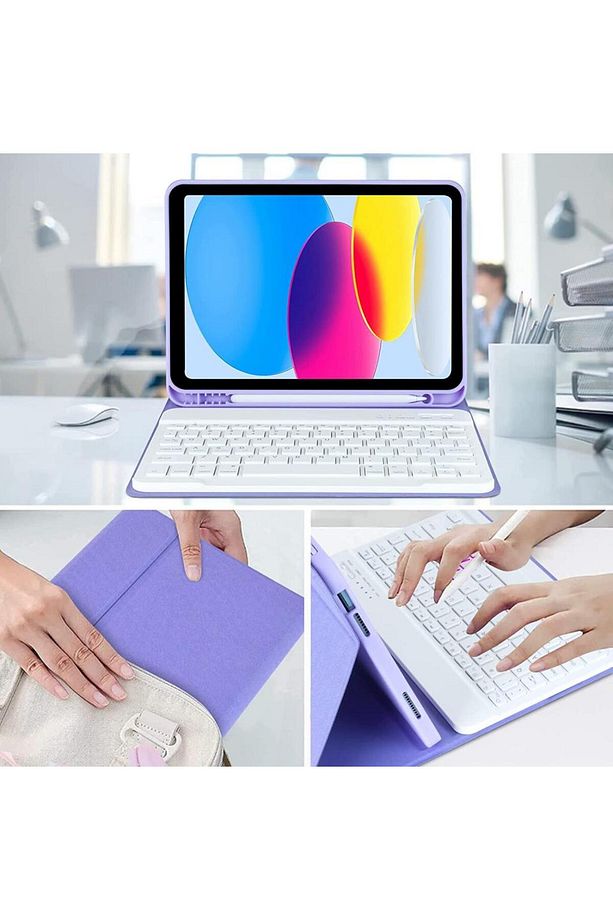 Apple iPad 9. Nesil 10.2" 2021 Kılıf Kablosuz Klavyeli Case Mobax A2602 A2603 A2604 A2605 - 5